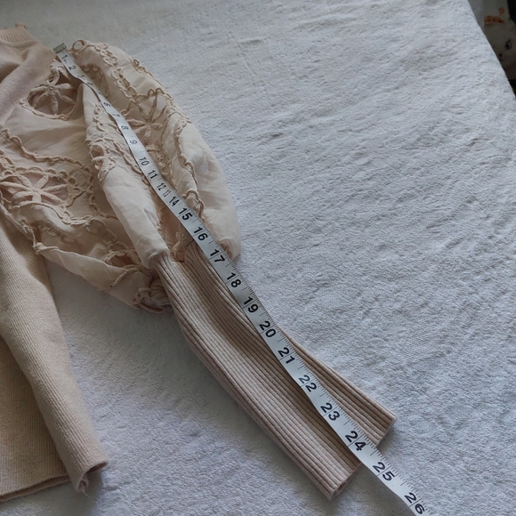 ANTHROPOLOGIE "SIONI" EYELET PUFF SLEEVE SWEATER NWT - Picture 12 of 16